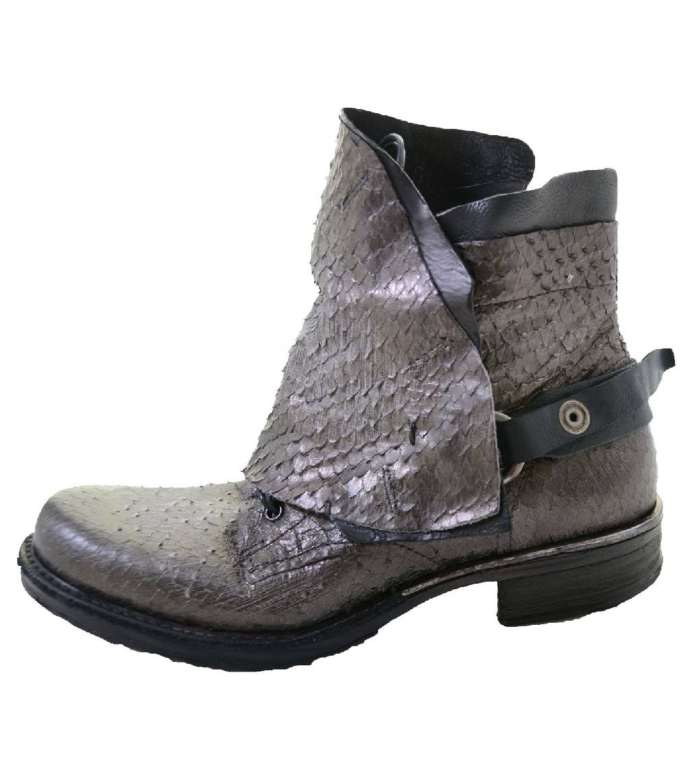 Kunst Und Magie A.S.98 Damen Leder Stiefelette Piombo Nero Versandkostenfrei