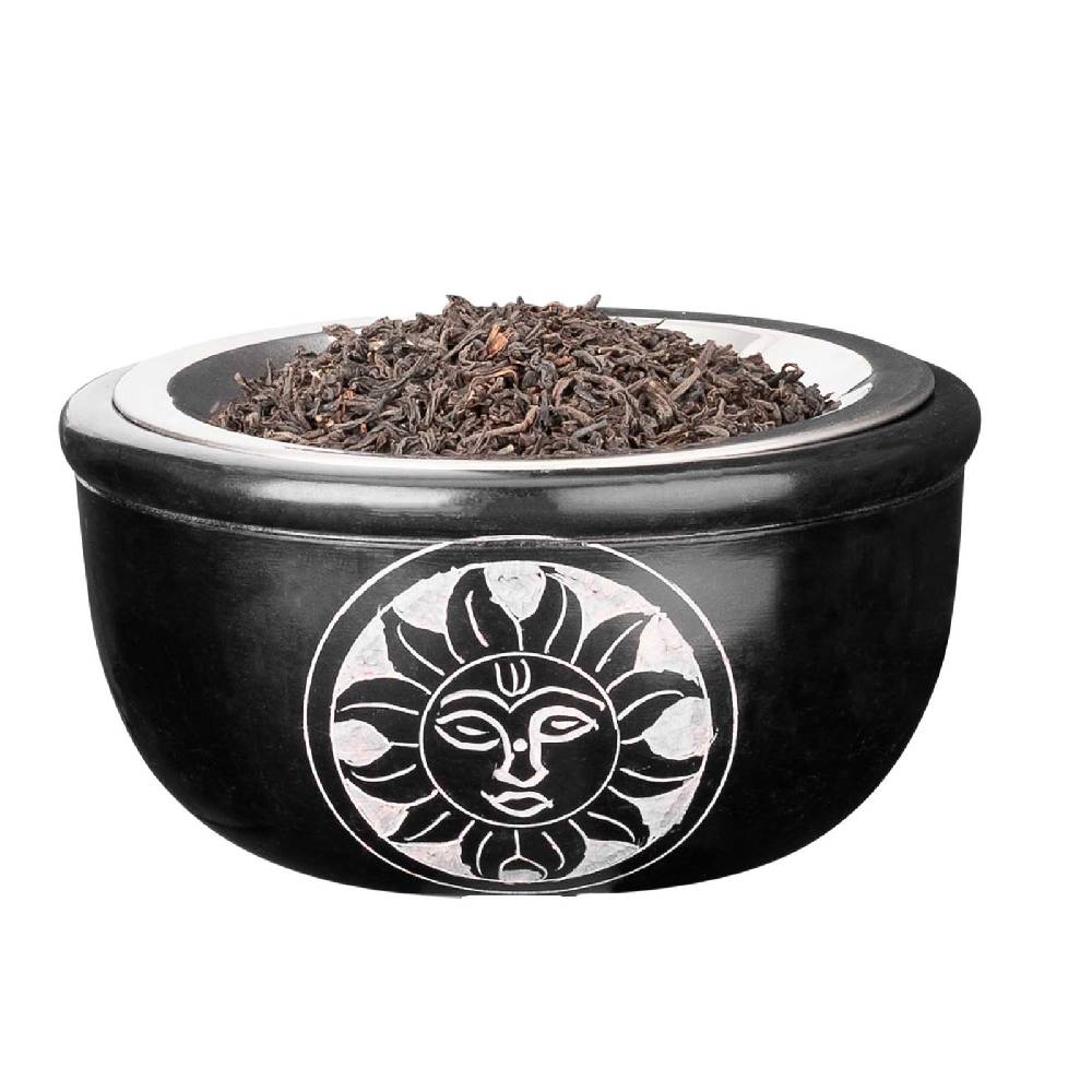 Kunst Und Magie Räucherschale Räuchergefäß Räucherstövchen mit Sieb Sonne Speckstein 10cm Räucherlampe Weihrauchbrenner Lagerräumung