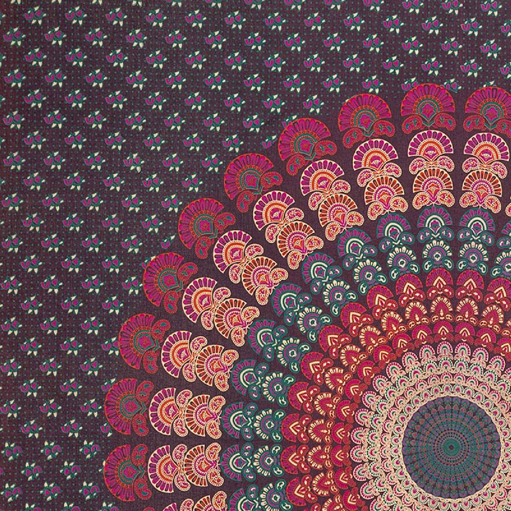 Kunst Und Magie Tagesdecke Wandbehang Mandala Deko Tuch Peacock Pfau XL ca. 200 x 230cm Sonderangebote