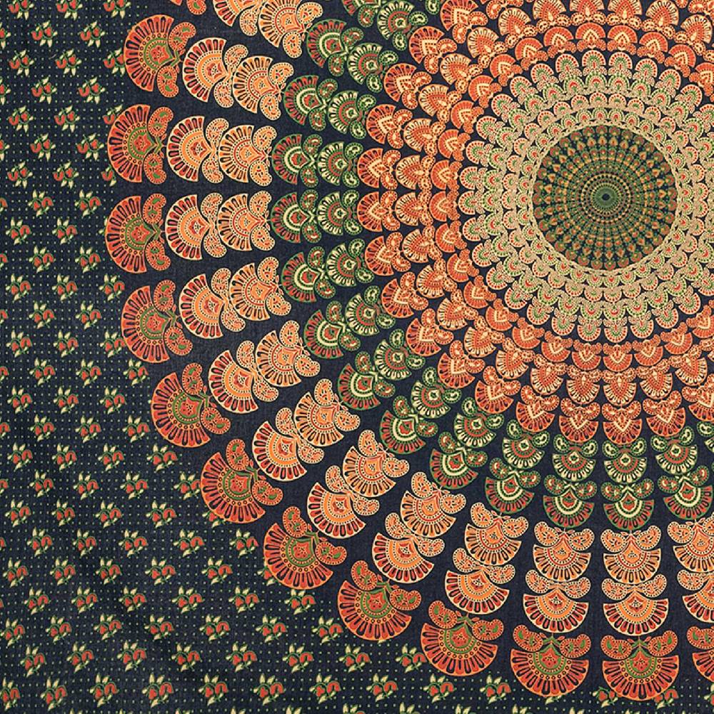 Kunst Und Magie Tagesdecke Wandbehang Mandala Deko Tuch Peacock Pfau XL ca. 200 x 230cm Riesige Ersparnisse