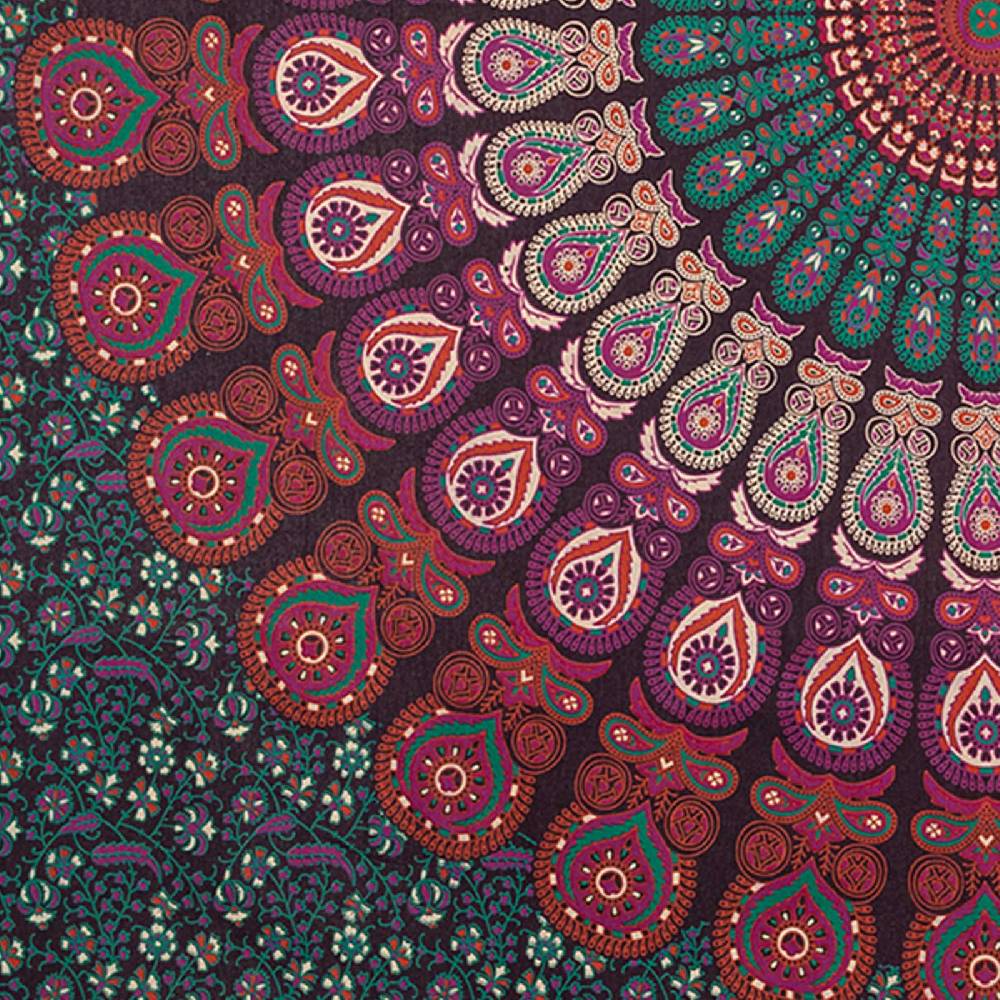 Kunst Und Magie Tagesdecke Wandbehang Mandala Deko Tuch Peacock Pfau XL ca. 200 x 230cm Wochenangebot