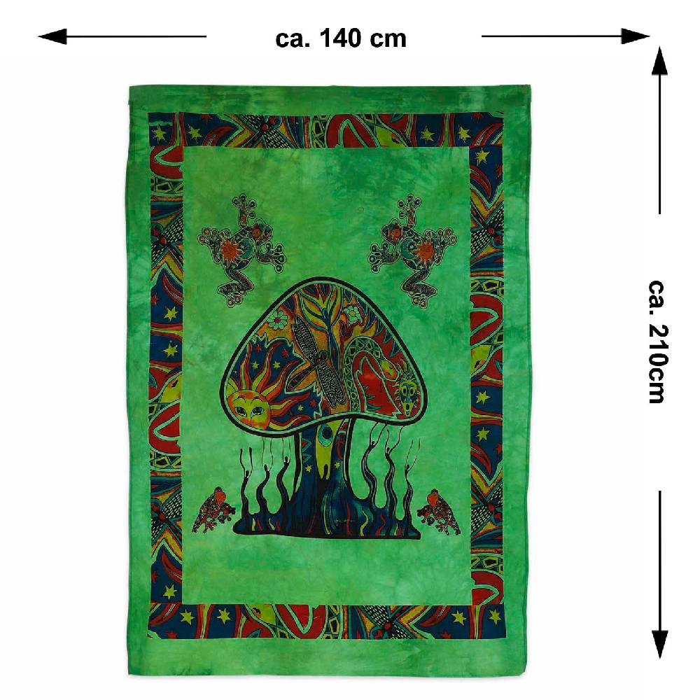 Kunst Und Magie Mushrooms Psy Goa Poster Wandbehang Deko Tuch Psychedelic Dekotuch ca. 210 x 140 cm Begrenzte Freigabe