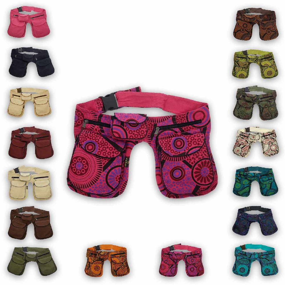 Kunst Und Magie Kunst und Magie Doppel Bauchtasche Sidebag Gürteltasche Festivaltasche Hippie Goa Hüfttasche Nur noch ein Tag übrig