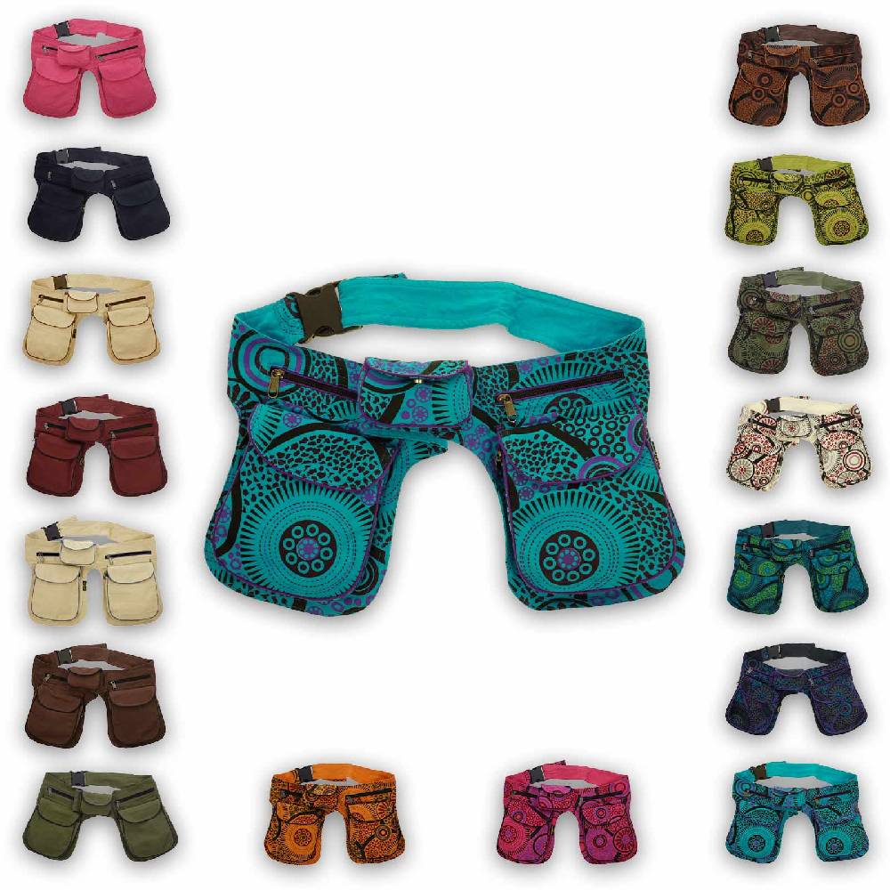 Kunst Und Magie Kunst und Magie Doppel Bauchtasche Sidebag Gürteltasche Festivaltasche Hippie Goa Hüfttasche Nur noch ein Tag übrig