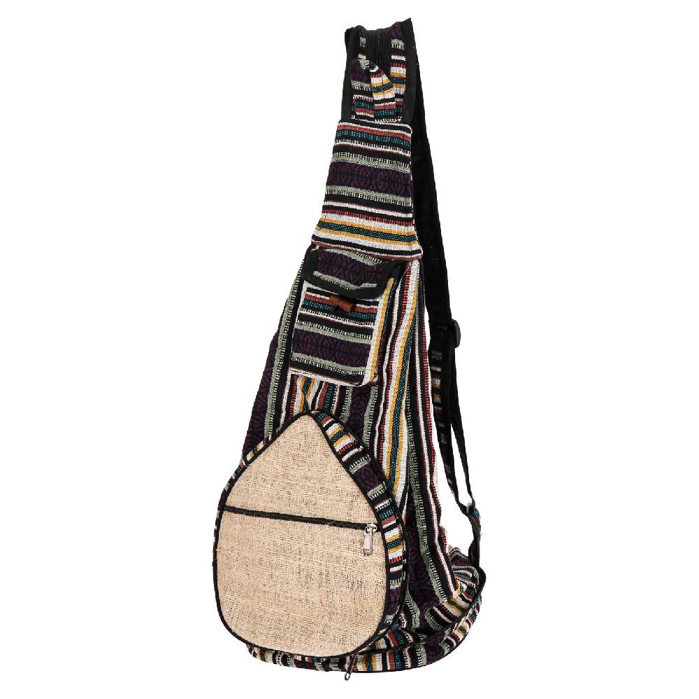 Kunst Und Magie Kunst und Magie Bunter Hippie Rucksack Schultertasche Slingbag Crossbody-Bag Hanf Begrenztes Angebot