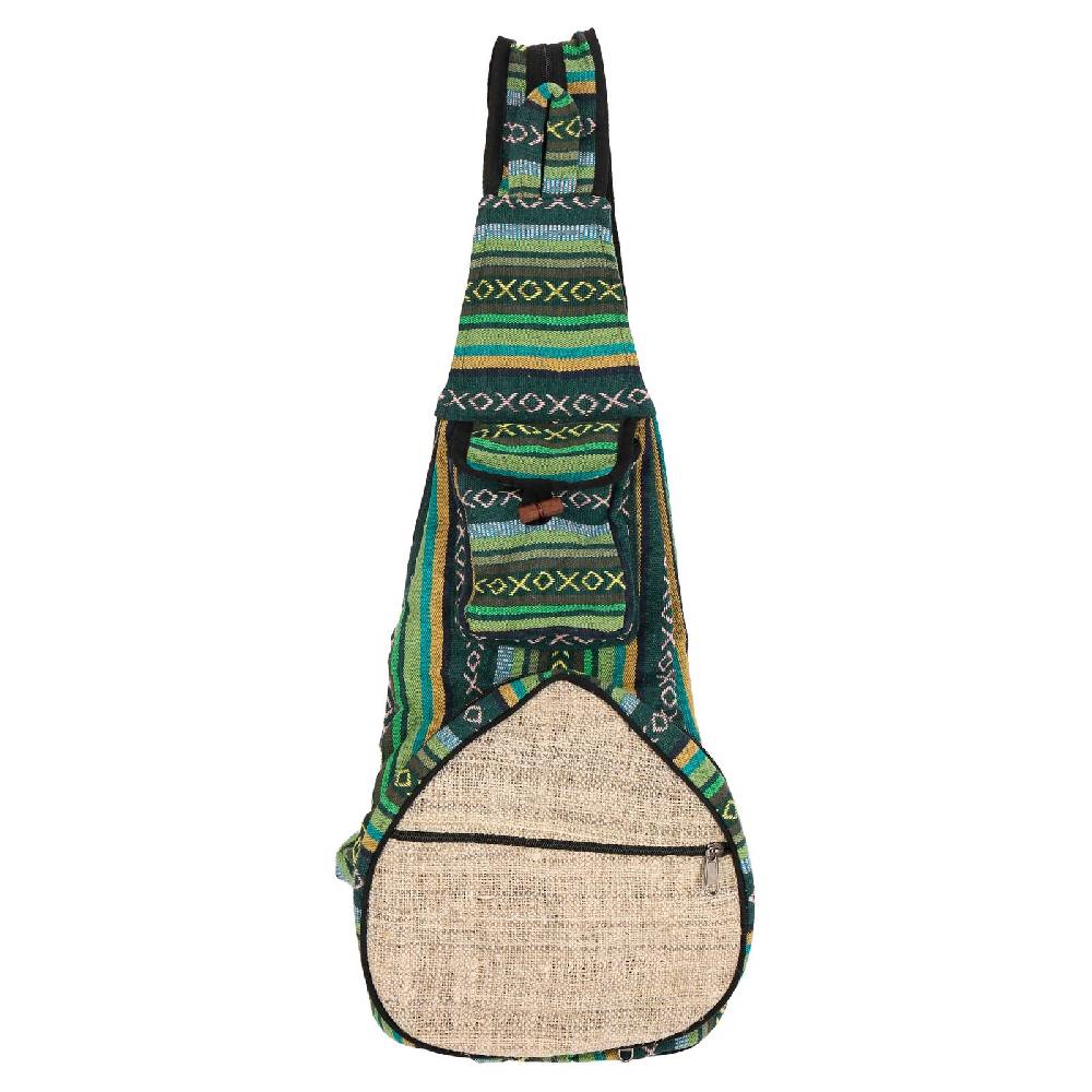 Kunst Und Magie Kunst und Magie Bunter Hippie Rucksack Schultertasche Slingbag Crossbody-Bag Hanf Begrenztes Angebot
