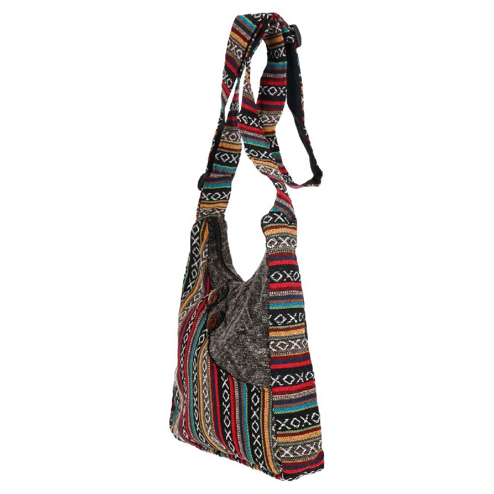 Kunst Und Magie Kunst und Magie Damen Schultertasche Stonewashed Hippie Handtasche Bunte Goa Tasche mit Schulterriemen Preisnachlass
