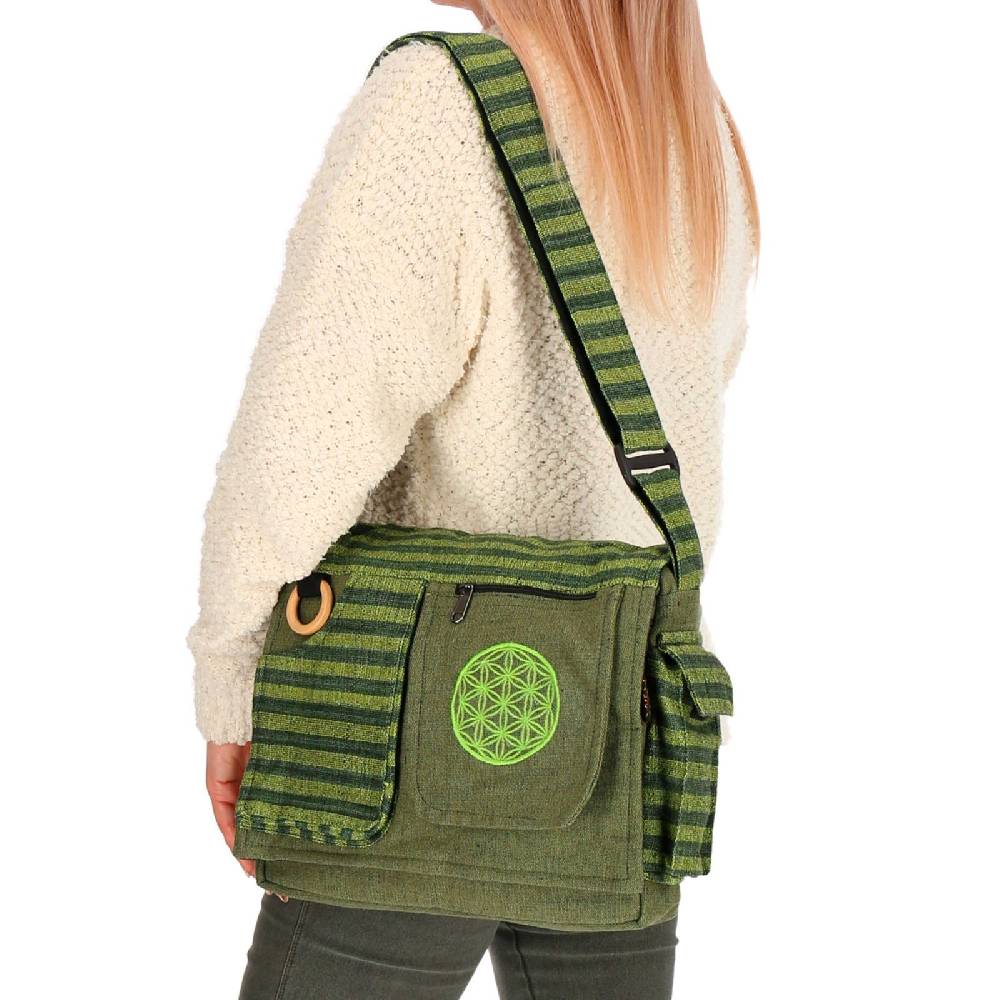 Kunst Und Magie Kunst und Magie Damen Schultertasche Lebensblume Hippie Handtasche Goa Tasche mit Schulterriemen Saisonschlussverkauf