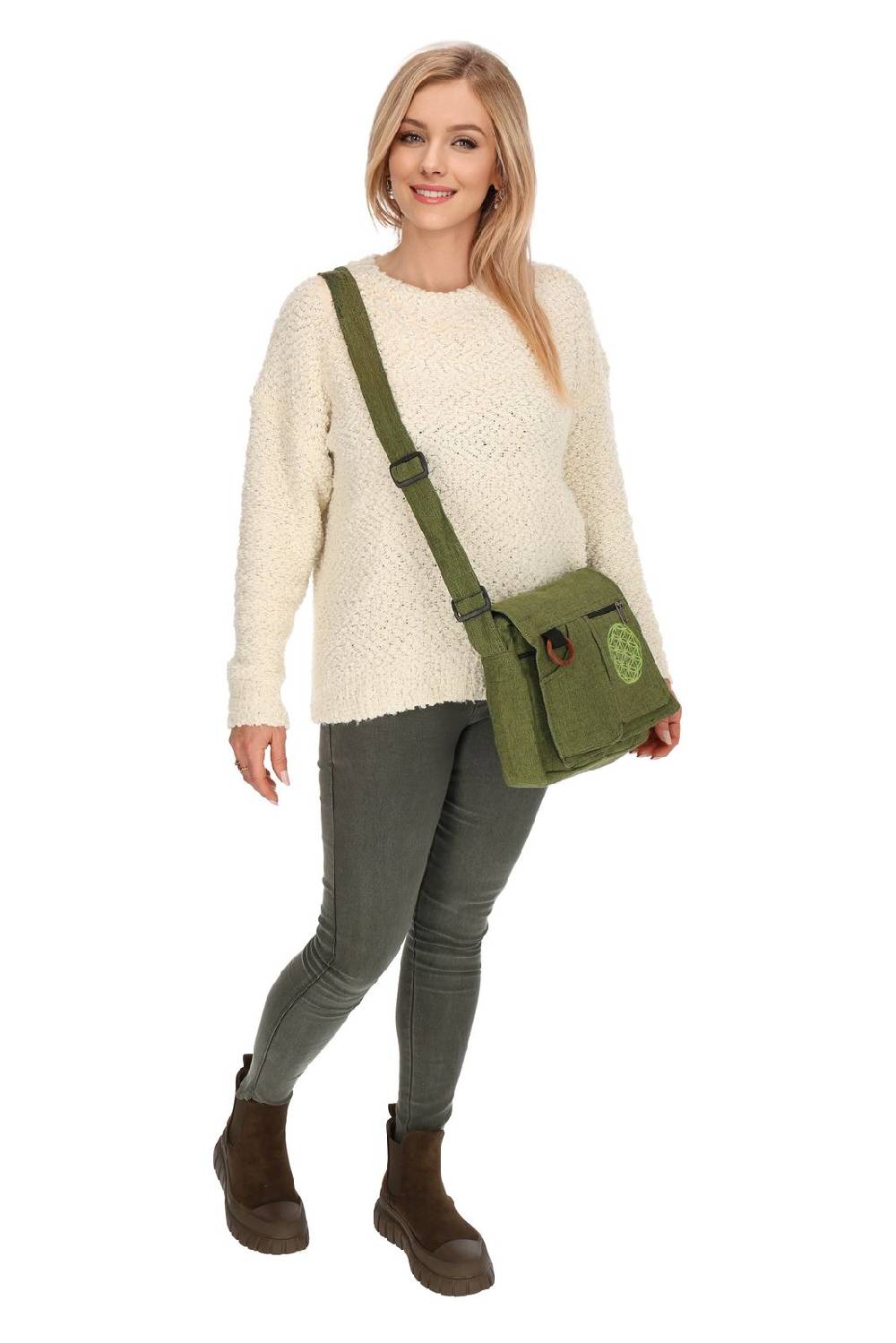 Kunst Und Magie Damen Tasche mit Schulterriemen Lebensblume Umhängetasche Hippie Handtasche Goa Schultertasche Osterangebot
