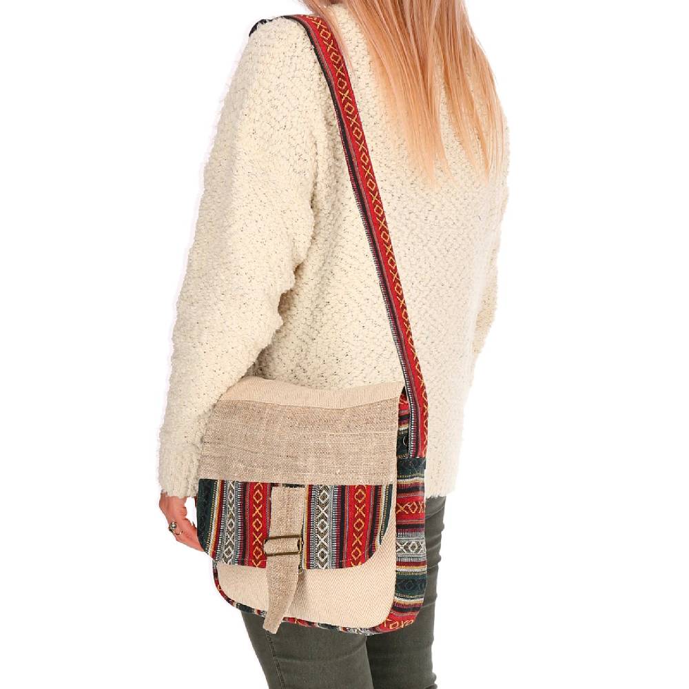 Kunst Und Magie Hanf Schultertasche Umhängetasche Tasche Messenger Bag Nachhaltig Fair Hanf Muttertagsangebot
