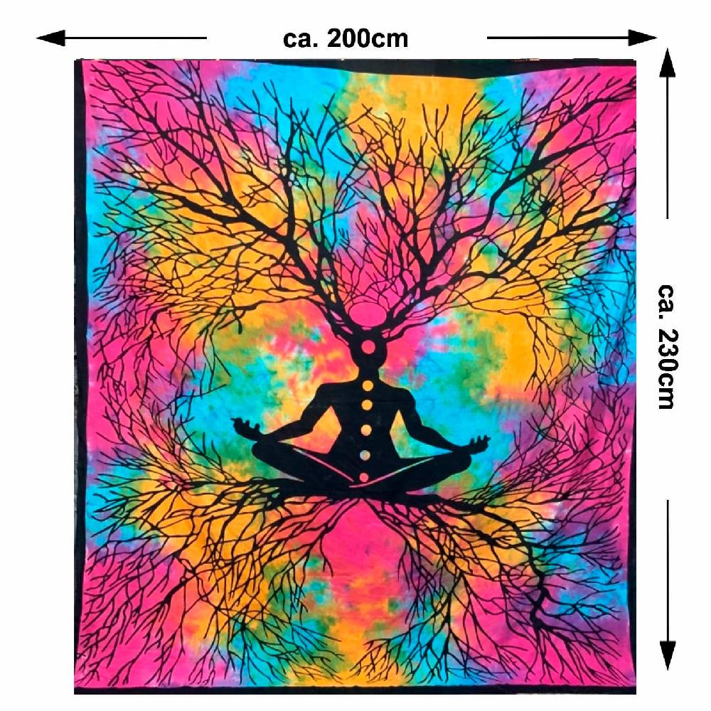 Kunst Und Magie Kunst und Magie Tagesdecke Wandbehang Erdung Deko Tuch Chakra Yoga Root Meditation ca. 200 x 230cm Riesige Ersparnisse