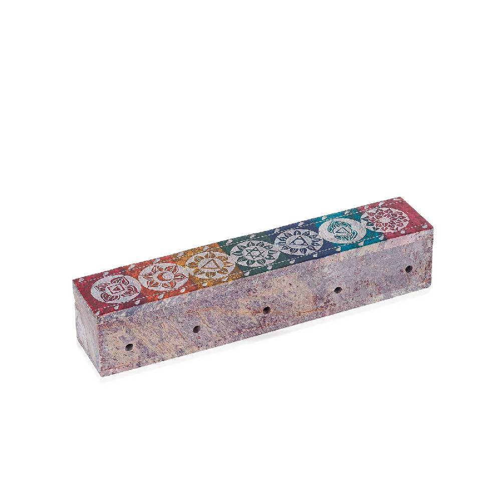 Kunst Und Magie Räucherstäbchenhalter - 7 Chakra Dose Box für Räucherstäbchen Speckstein Box VIP-Rabatte