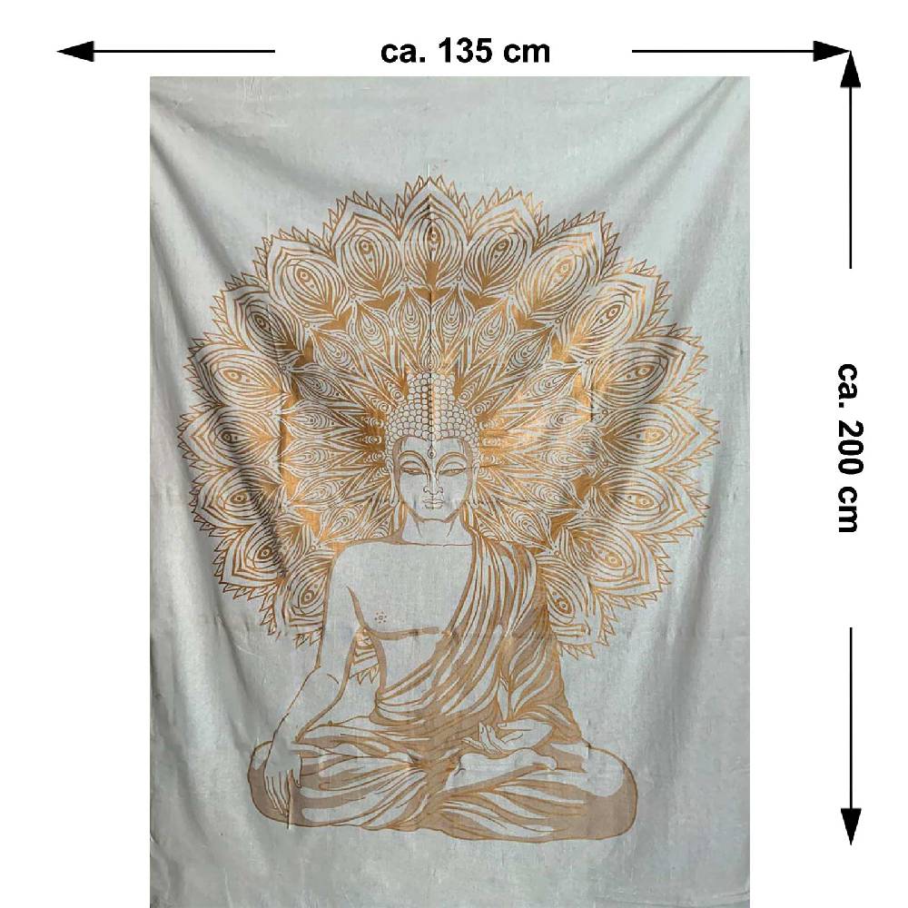 Kunst Und Magie Kunst und Magie Tagesdecke Wandbehang Deko Tuch Buddha Meditation ca. 200 x135cm Nur für heute