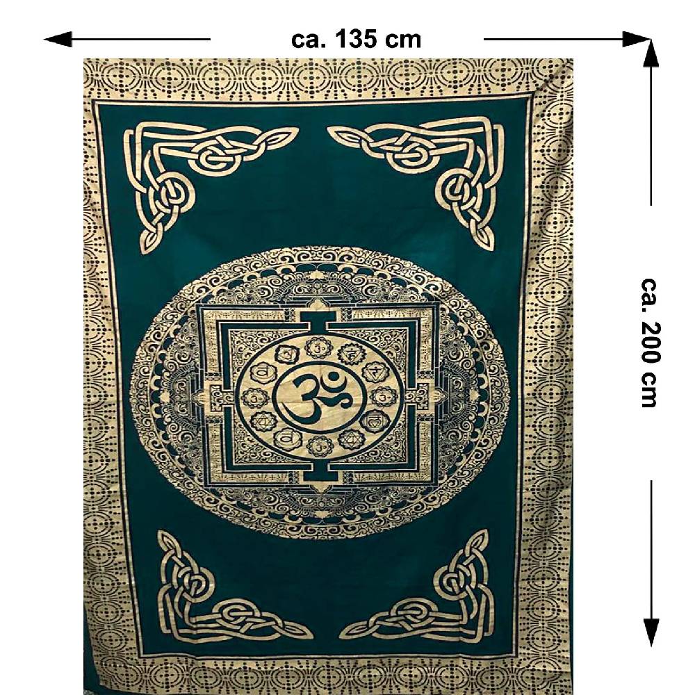 Kunst Und Magie Kunst und Magie Tagesdecke Wandbehang Deko Tuch Om Yantra Mandala ca. 200 x135cm Bis zu 55% Rabatt