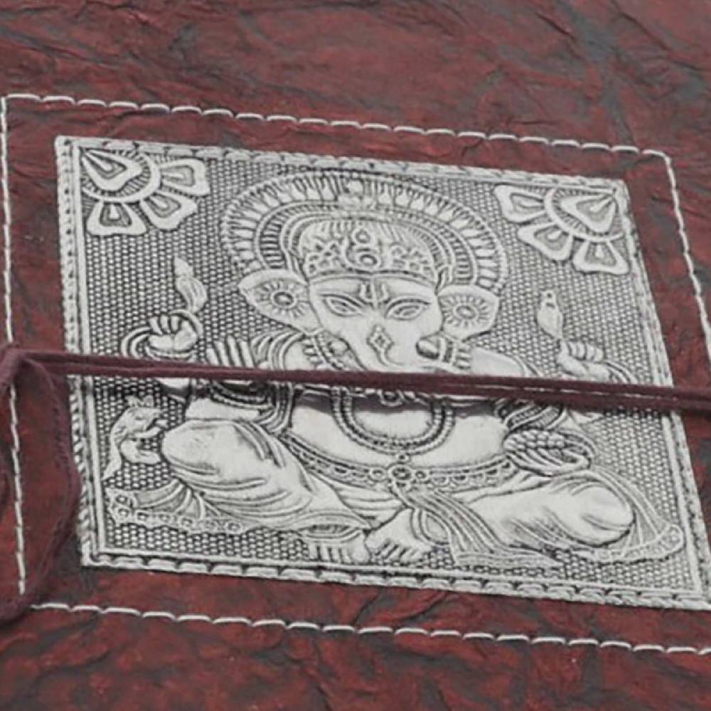 Kunst Und Magie Tagebuch Poesiealbum handgefertigt - Geprägtes Notizbuch Lord Ganesha 25x18cm XL Fabrikladen