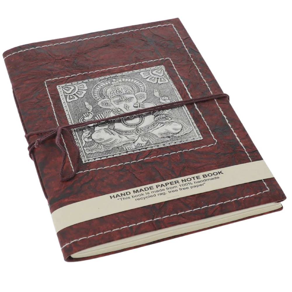 Kunst Und Magie Tagebuch Poesiealbum handgefertigt - Geprägtes Notizbuch Lord Ganesha 25x18cm XL Fabrikladen