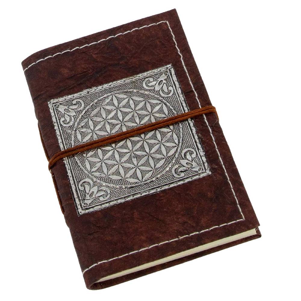 Kunst Und Magie Tagebuch Poesiealbum Lebensblume Blume des Lebens handgefertigt - Geprägtes Notizbuch 15x11cm Flower of Life zollfrei