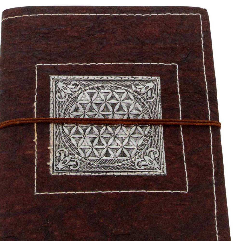 Kunst Und Magie Tagebuch Poesiealbum handgefertigt - Geprägtes Notizbuch Blume des Lebens Flower of Life 25x18cm XL 50% Rabatt für begrenzte Zeit
