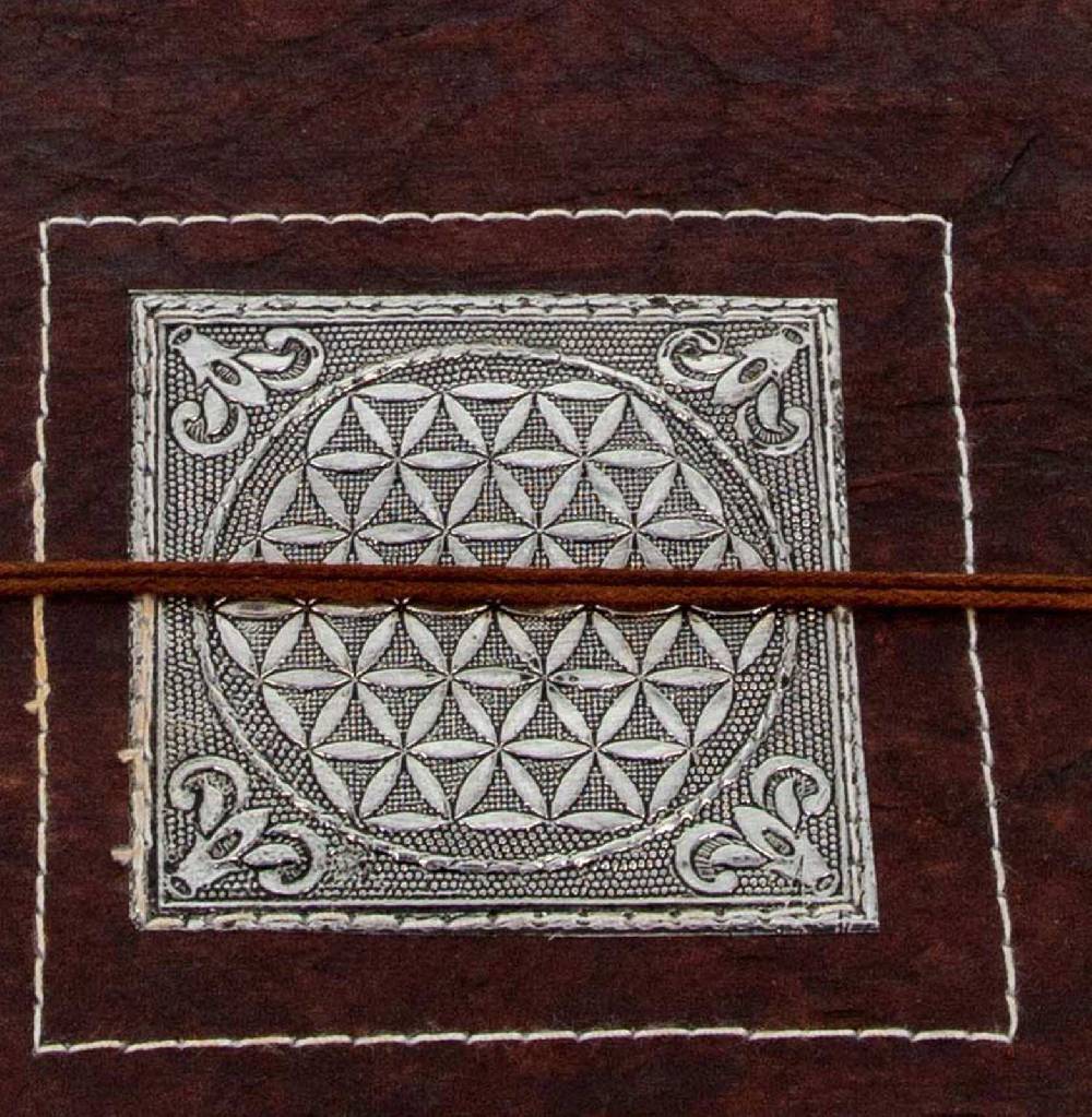 Kunst Und Magie Tagebuch Poesiealbum handgefertigt - Geprägtes Notizbuch Blume des Lebens Flower of Life 25x18cm XL 50% Rabatt für begrenzte Zeit