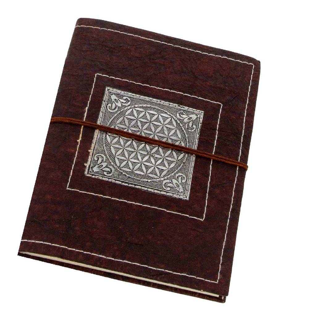 Kunst Und Magie Tagebuch Poesiealbum handgefertigt - Geprägtes Notizbuch Blume des Lebens Flower of Life 20x15cm