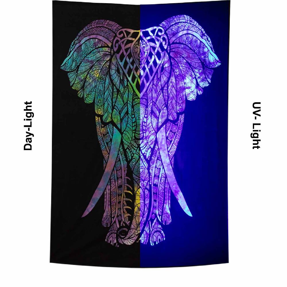 Kunst Und Magie Kunst und Magie Tagesdecke Wandbehang Deko Tuch Elefant UV Aktiv ca. 200 x 135 cm Online