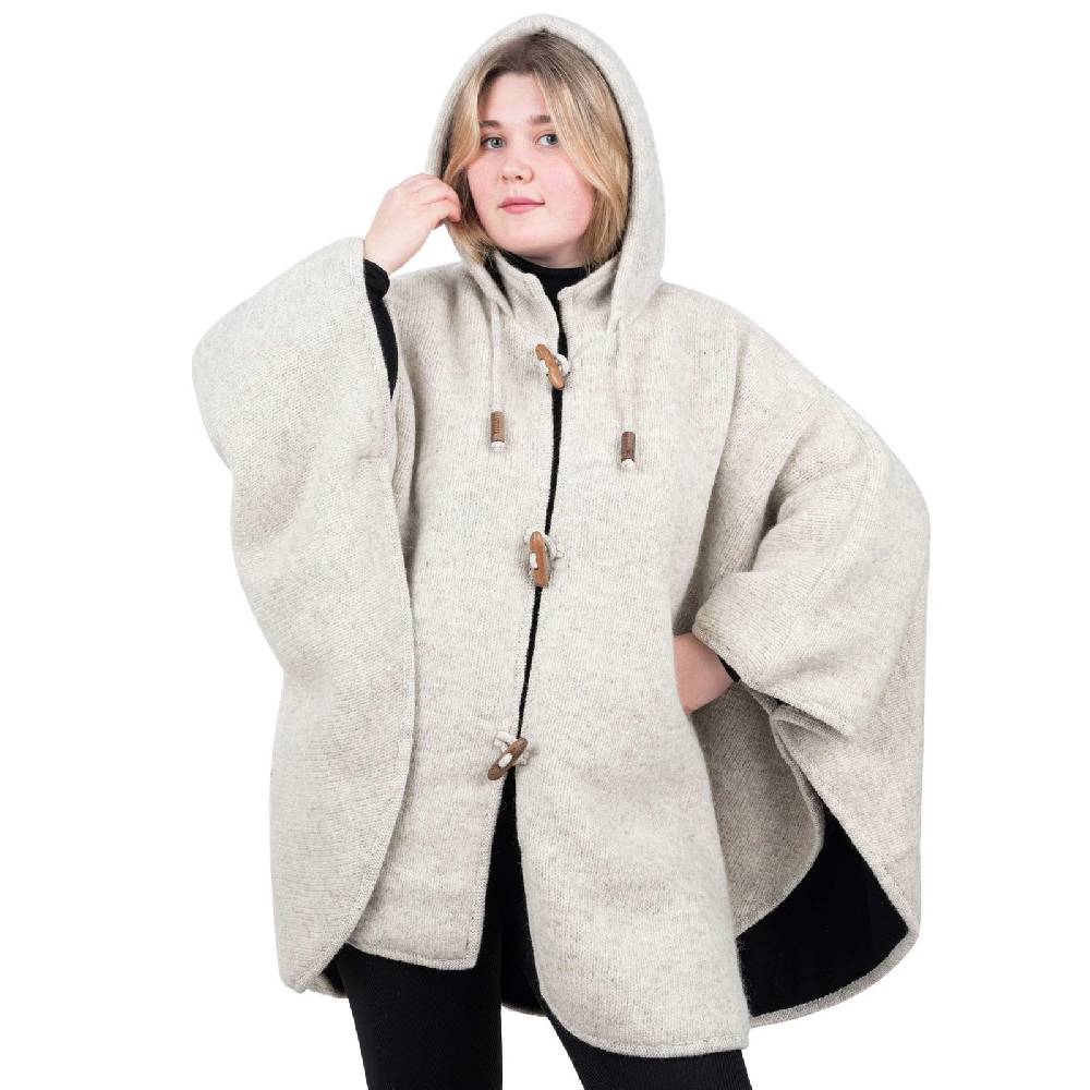 Kunst Und Magie Strick Poncho mit Kapuze Umhang Cape Strickjacke Wolle Jacke mit Kapuze Winter Mantel Outlet