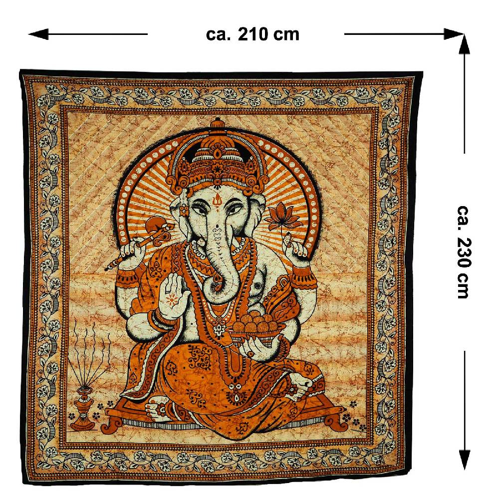 Kunst Und Magie Ganesha Dekotuch Große Tagesdecke Wandbehang Tuch Goa ca. 210 x 230 cm Verkauf