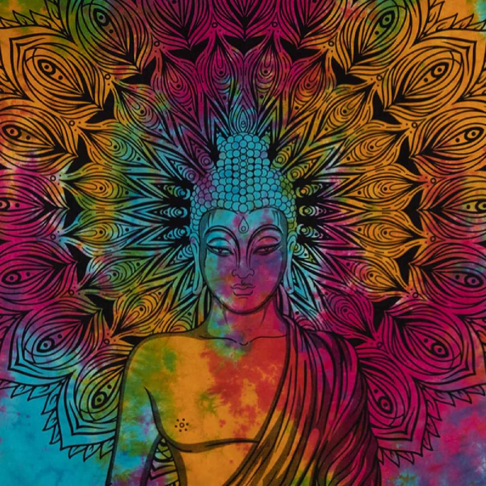 Kunst Und Magie Buddha Dekotuch Große Tagesdecke Wandbehang Tuch Goa ca. 135 x 200cm Günstiger Verkauf