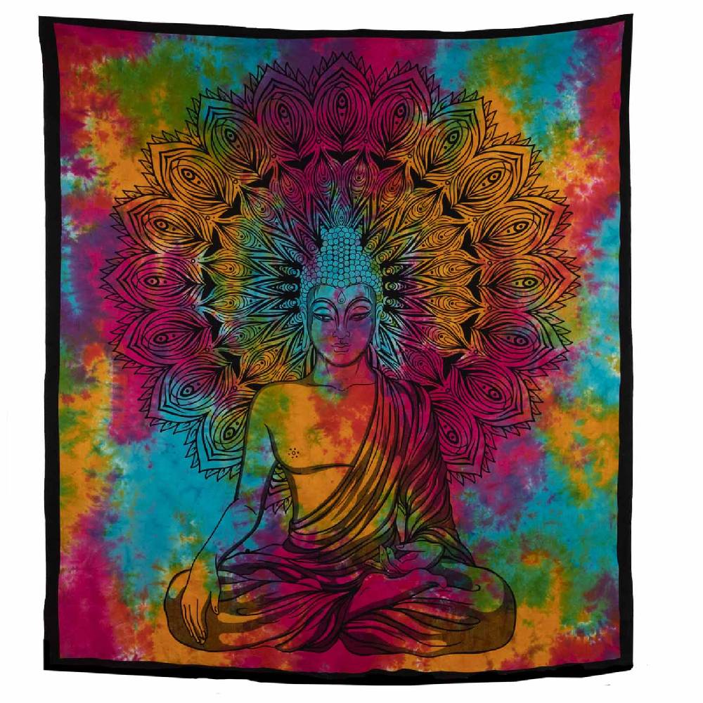 Kunst Und Magie Buddha Dekotuch Große Tagesdecke Wandbehang Tuch Goa ca. 135 x 200cm Günstiger Verkauf