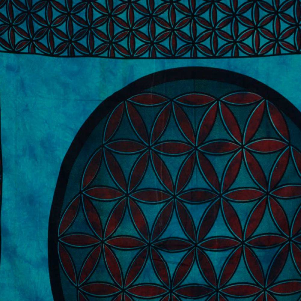 Kunst Und Magie Tagesdecke Wandbehang Blume des Lebens Mandala Tuch Indien ca. 230 x 210 cm von Kunst und Magie Blitzverkäufe