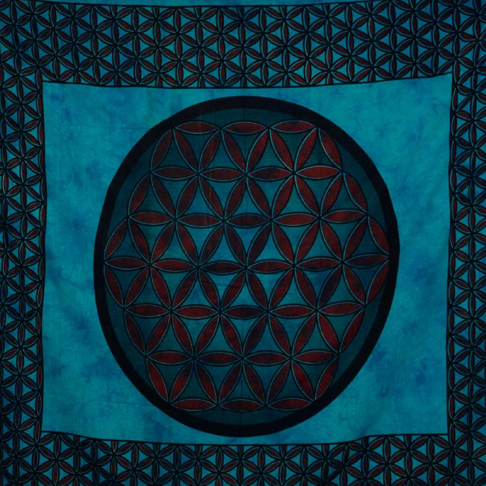 Kunst Und Magie Tagesdecke Wandbehang Blume des Lebens Mandala Tuch Indien ca. 230 x 210 cm von Kunst und Magie Blitzverkäufe