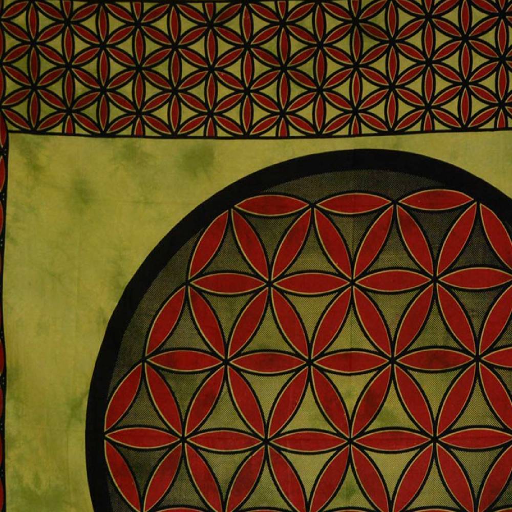 Kunst Und Magie Tagesdecke Wandbehang Blume des Lebens Mandala Tuch Indien ca. 230 x 210 cm von Kunst und Magie Kostenloser Versand