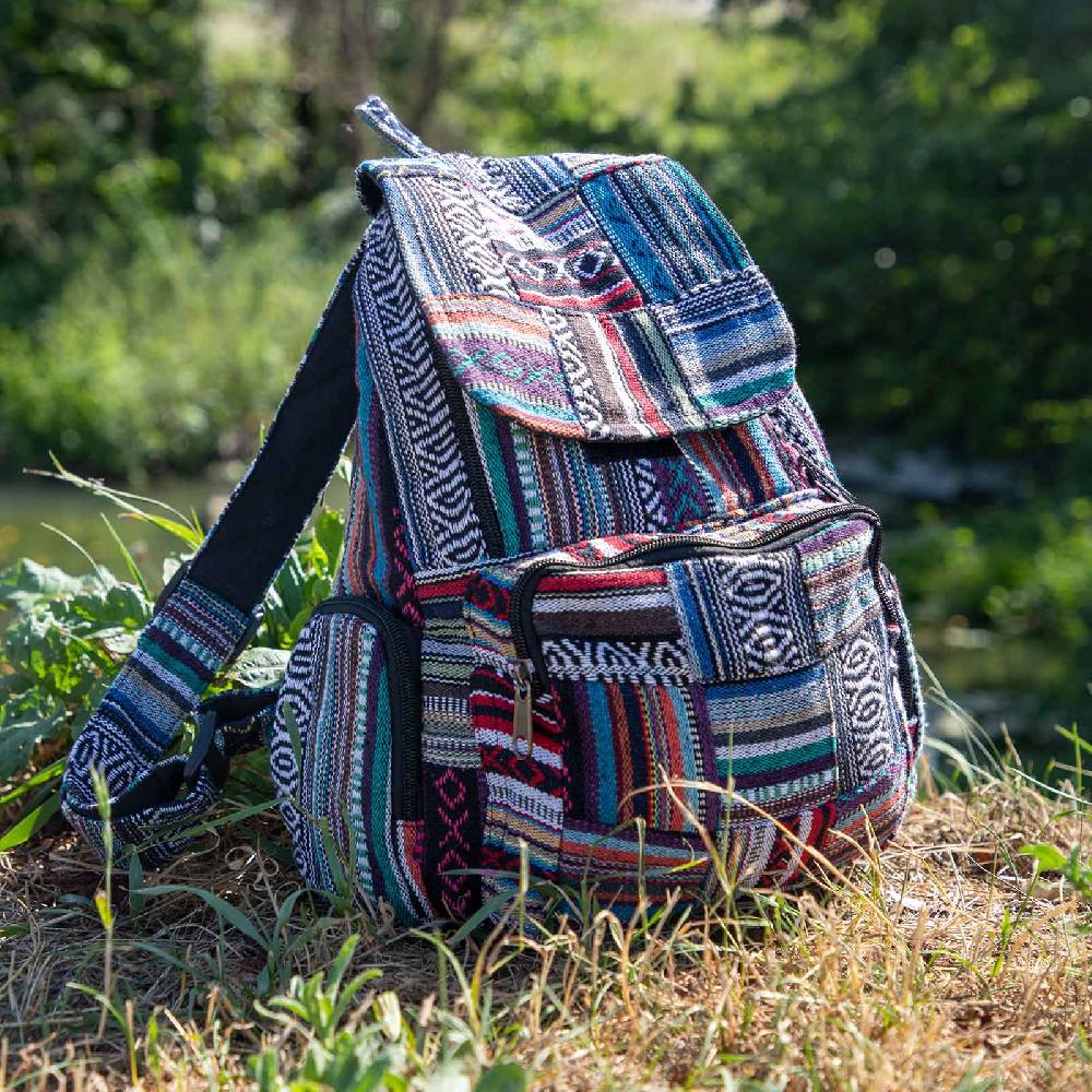 Kunst Und Magie Kunst und Magie Bunter Hippie Rucksack Tagesrucksack Daypack Nepal Fair Nachhaltig Preisnachlass