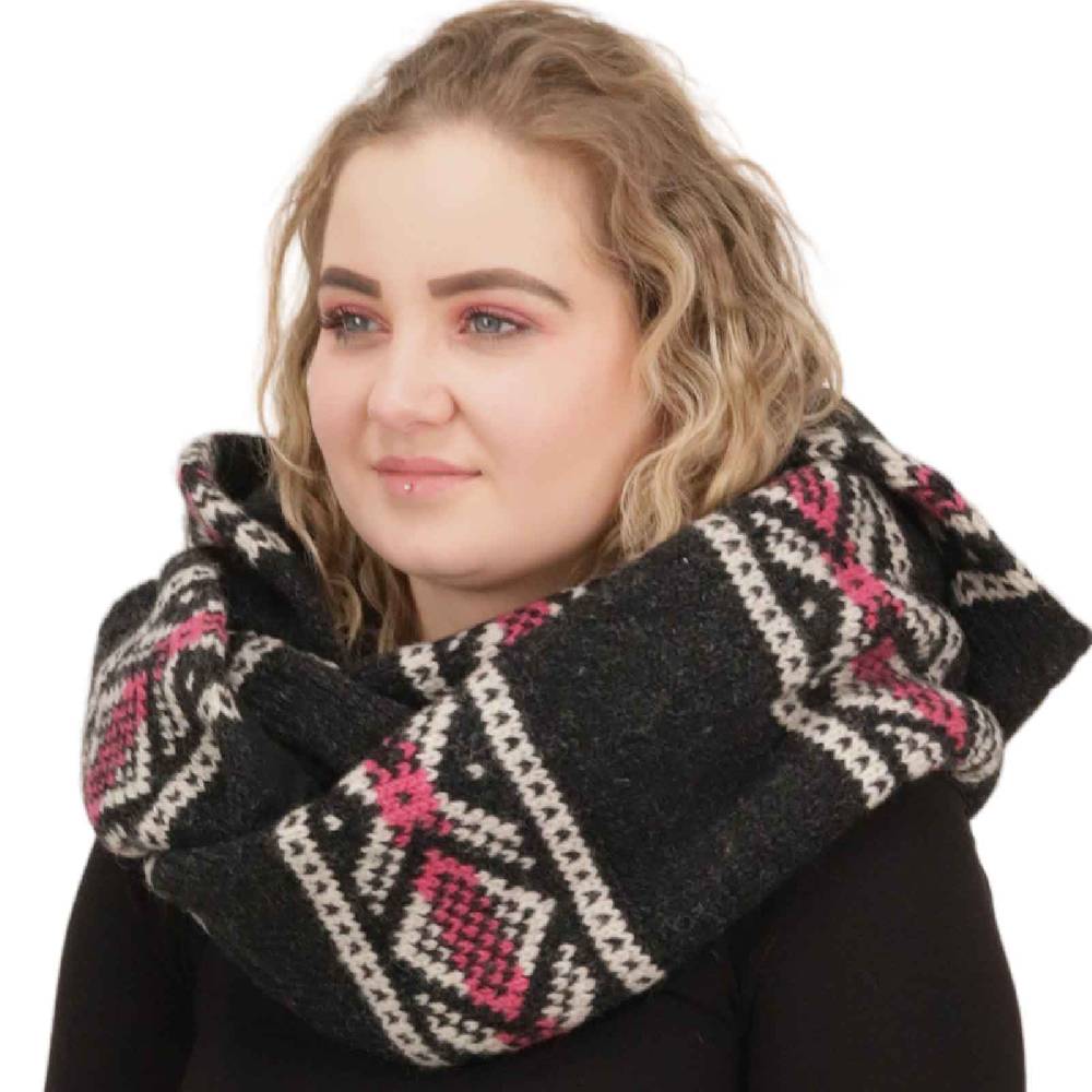 Kunst Und Magie Damen Kapuzenschal Loop Schal Hoodie Schalmütze Poncho aus Wolle gestrickt Vatertagsangebot