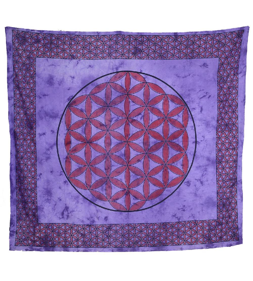 Kunst Und Magie Tagesdecke Wandbehang Blume des Lebens Mandala Tuch Indien ca. 230 x 210 cm von Kunst und Magie Valentinstagsangebot