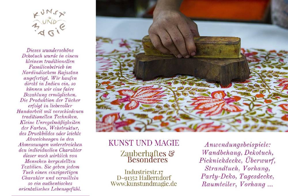 Kunst Und Magie Kunst und Magie Tagesdecke Wandbehang Deko Tuch Goldene Hamsa Hand ca. 200 x135cm Heißer Verkauf