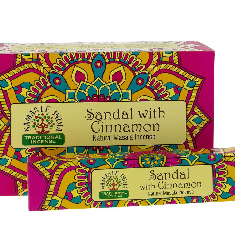 Kunst Und Magie Sandelholz mit Zimt Räucherstäbchen Namaste India Sandalo with Cinnamon 12er Großpackung Zeitbegrenzte Promotion