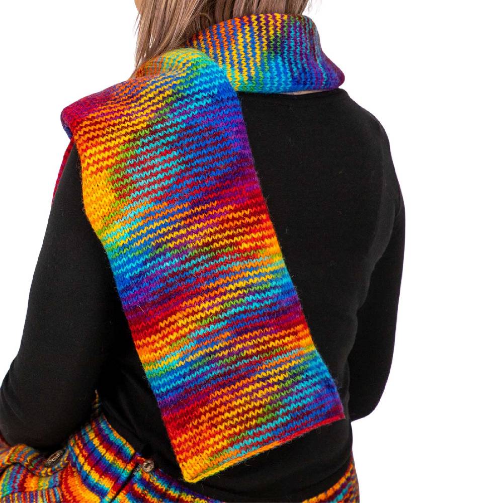 Kunst Und Magie Wollschal Damenschal Strick Schal Wolle Boho Regenbogen Hippie Psy Goa Fair 50% Rabatt mit kostenlosem Versand