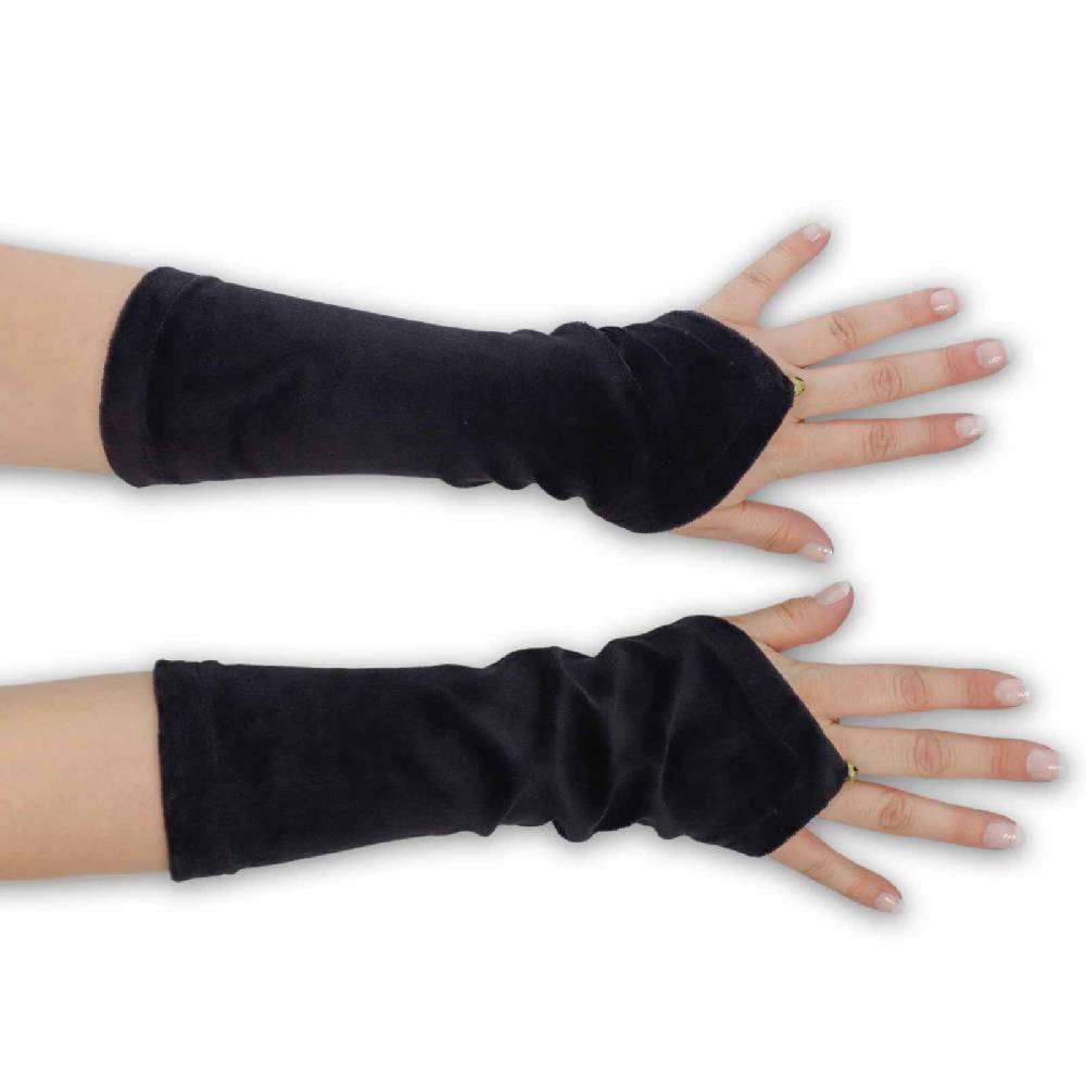 Kunst Und Magie Damen Samt Armstulpen Stulpen Handwärmer Handschuhe mit Glöckchen Boho Black Friday Preise