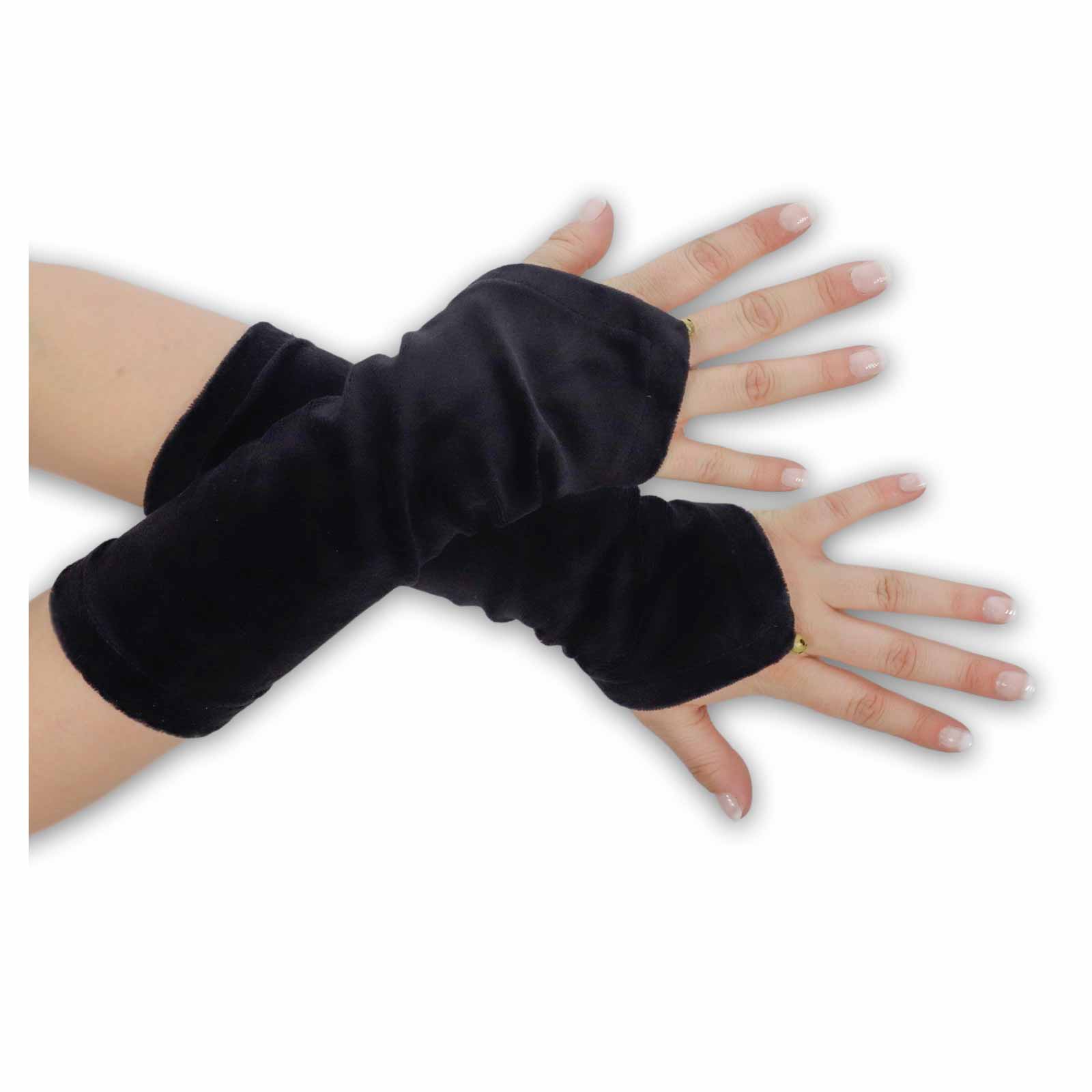 Kunst Und Magie Damen Samt Armstulpen Stulpen Handwärmer Handschuhe mit Glöckchen Boho Black Friday Preise