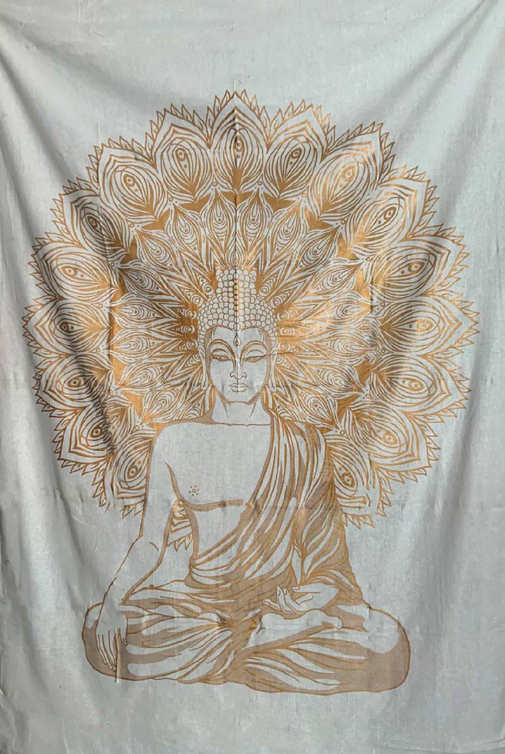 Kunst Und Magie Kunst und Magie Tagesdecke Wandbehang Deko Tuch Buddha Meditation Gold ca. 200 x 230cm Online