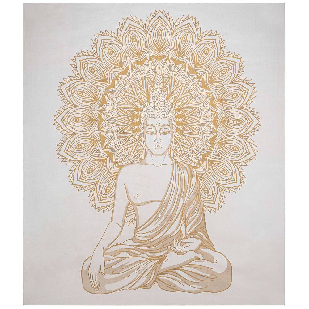 Kunst Und Magie Kunst und Magie Tagesdecke Wandbehang Deko Tuch Buddha Meditation Gold ca. 200 x 230cm Online
