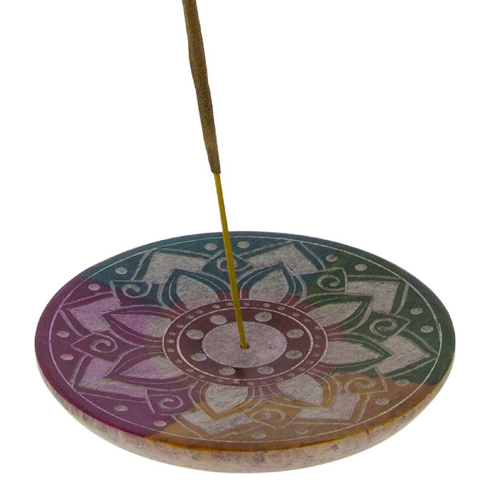 Kunst Und Magie Lotus Halter für Räucherstäbchen und Kegel Räucherstäbchenhalter aus Speckstein 10cm Fabrik Onlineshop