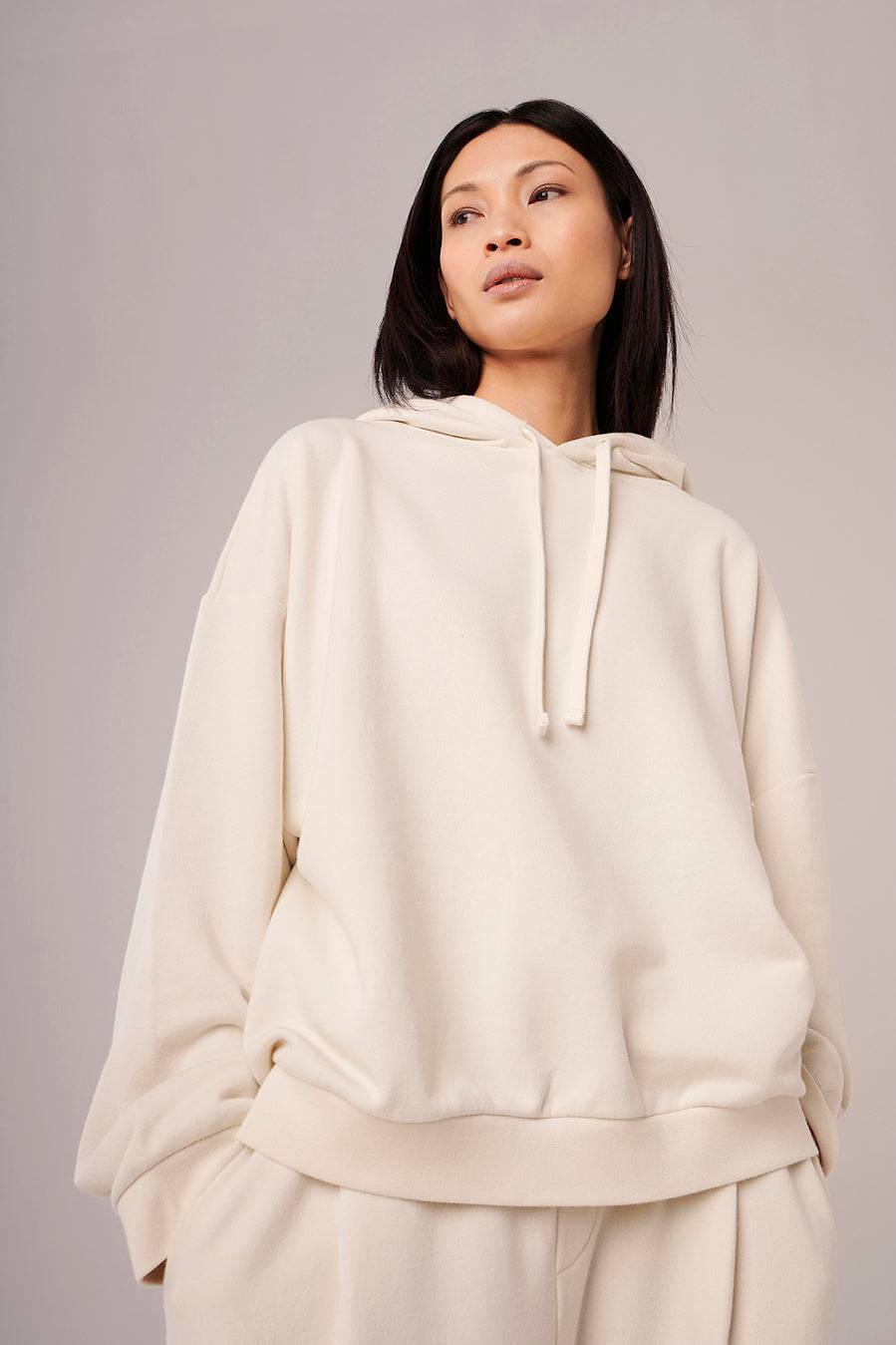 Liv Bergen Hoodie Come in offwhite Exklusive Angebote
