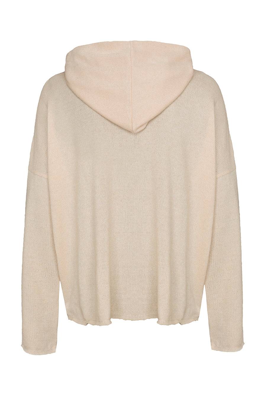 Liv Bergen Hoodie Knit in creme Blitzangebot