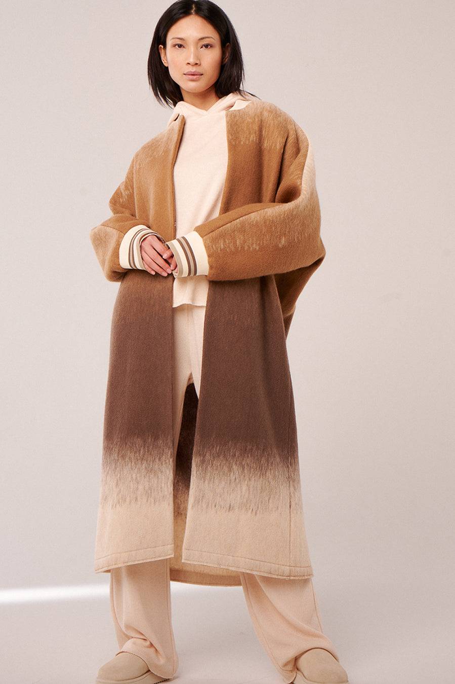Liv Bergen Hoodie Knit in creme Blitzangebot