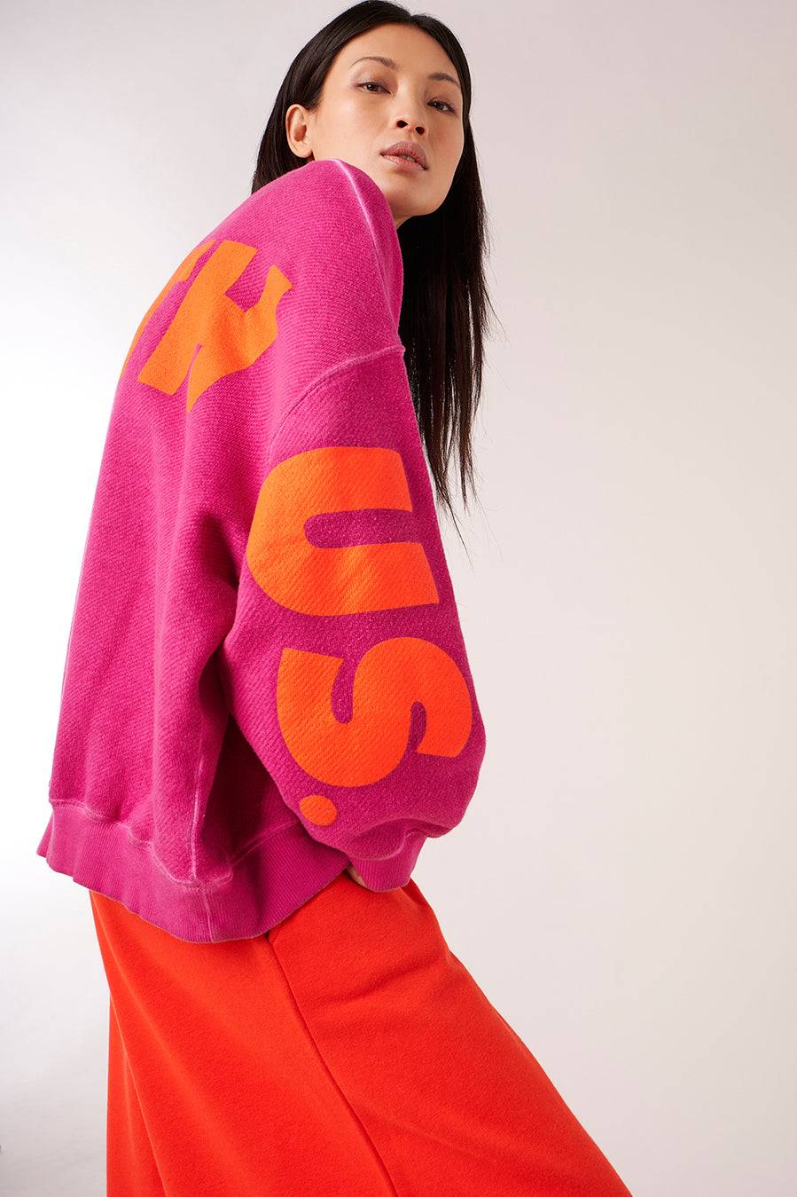 Liv Bergen Oversized Sweater Liv in neon pink Super Sparpreis