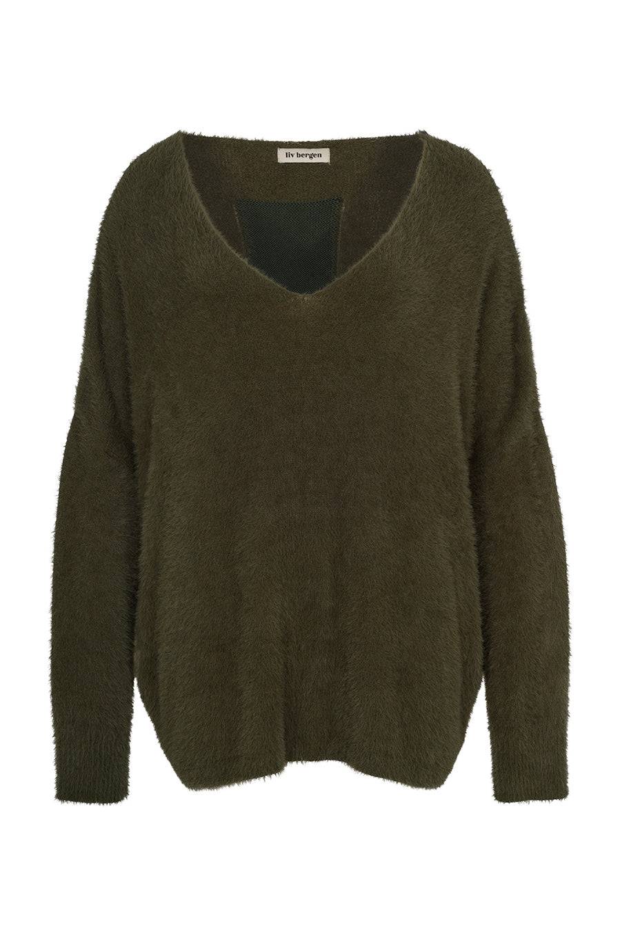 Liv Bergen Sweater HI knit in olive Neueste Stile