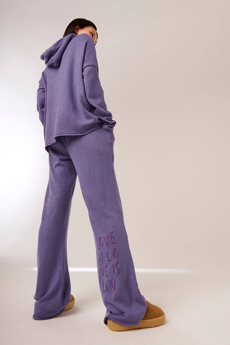 Liv Bergen Hose Knit in purple ash Clearance-Verkauf