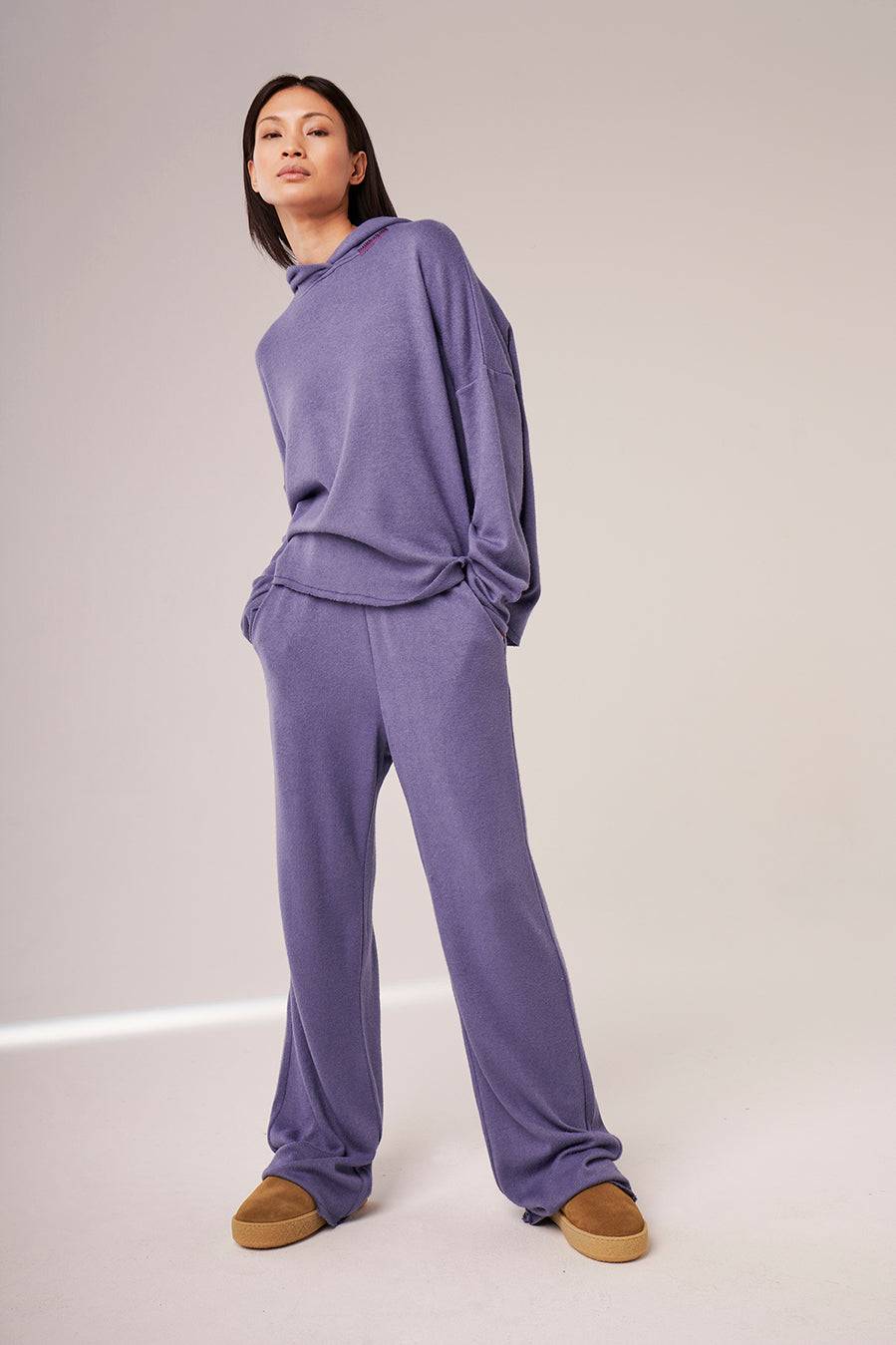 Liv Bergen Hose Knit in purple ash Clearance-Verkauf